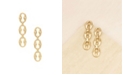 ETTIKA Gold Plated Thick Chain Link Earrings